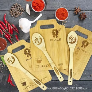 Ensemble de planches à découper en bois de bambou, rectangulaires, couleur unie, couleur bois naturel, pour la maison, pour couper les fruits et les légumes - Product Image 2