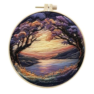 Kit de broderie DIY fait main XIXI pour la décoration intérieure, en tissu de coton avec fils en polyester et motifs de paysages pour la couture - Product Image 5