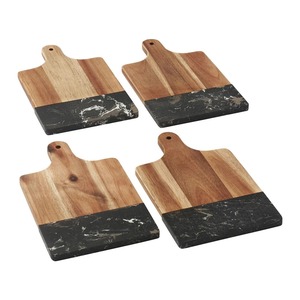Décoration d'intérieur luxe marbre noir acacia planche à découper plateau <span class=keywords><strong>de</strong></span> service assiettes <span class=keywords><strong>de</strong></span> cuisine accessoires cadeau napperon charcuterie - Product Image 5