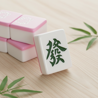 Mahjong en mélamine rose motif chat de dessin animé, taille moyenne à grande, fait main, design mignon, qualité casino professionnelle, couleur personnalisée, modèle HY-7