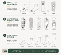 Chaussettes de Pilates personnalisées antidérapantes en coton peigné pour femmes, chaussettes de yoga personnalisées avec grip