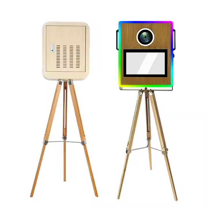 Solid Wood Touchscreen Photo Booth with