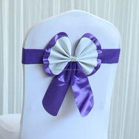 Ruban de chaise, nœud décoratif pour dossier de chaise, fleur décorative pour dossier de chaise, sans nœud, pour mariage, hôtel, célébration, deux couleurs, queue courte