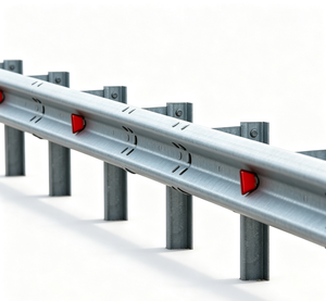 Barrière de sécurité routière en acier galvanisé de type W, grade diamant, réfléchissante H1W2, protection contre les accidents de circulation sur autoroute - Product Image 3