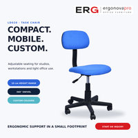 Chaise de bureau pivotante sans accoudoirs, réglable en hauteur, avec siège rembourré et roulettes