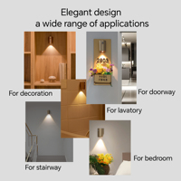 Applique murale LED cylindrique noire rechargeable USB-C avec détecteur de mouvement, culot B22, 3 températures de couleur, 1200 mAh, allumage/extinction automatique, veilleuse d'intérieur