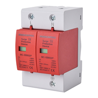 Parafoudre AC sur rail DIN Medcamex MC-SB802P T2 80kA pour systèmes solaires, vidéosurveillance, équipements domestiques et électroniques