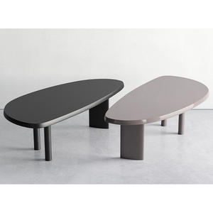 Oval <b>Solid</b> <b>Wood</b> Dining <b>Table</b> Nordic Minimalist Style Multipurpose Office Meeting <b>Table</b> - Product Image 4