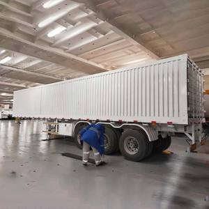 Remolque de caja de carga de remolque de pared lateral de furgoneta cerrada de acero al carbono 50 toneladas barato de fábrica de 3 ejes a la venta - Product Image 2