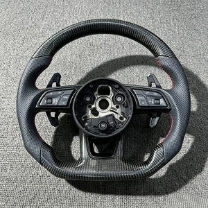 Volant de voiture en cuir et fibre de carbone adapté aux modèles <span class=keywords><strong>Audi</strong></span> A7 A3 A4 B8 B9 A5 A6 C6 C7 S3 S4 S5 S6 RS3 RS4 RS5 Q3 <span class=keywords><strong>RS6</strong></span> R8 TT TTRS - Product Image 1