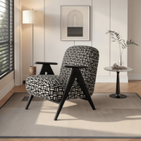 Fauteuil à bascule écologique en teck doré, design moderne et luxueux, housse en coton, rembourrage en mousse, pour salon, chambre, maison