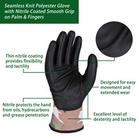 SKYEE Gants de protection de travail respirants antidérapants en polyester enduit de nitrile lisse pour le jardinage avec une utilisation de longue durée