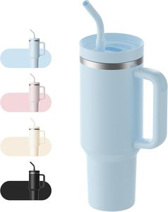 Warehouse Custom logo 40 oz Stainless Steel Double Wall Vacuum Metal <b>Travel</b> Coffee <b>Mug</b> 40oz Tumbler with Handle - Product Image 1