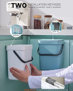 Kompost Bin kapalı mutfak ev mühürlü asılı küçük çöp tenekesi çöp kutusu çöp kutuları kapaklı - Product Image 2