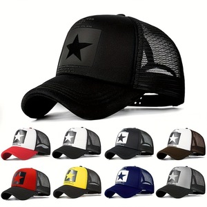 <span class=keywords><strong>Gorra</strong></span> Trucker de Malla con Estampado de Estrella de Cinco Puntas, Ajustable, Unisex, Transpirable, para Todas las Estaciones, Protección Solar, Varios Colores en Stock - Product Image 2