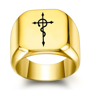 Anillo Cruzado Europeo Americano de 18MM, Acero Inoxidable, Cuadrado, Unisex, Regalo de Joyería - Product Image 4