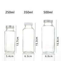 Bouteille en verre à prix avantageux de 250, 350, 500 ml pour jus de noix de coco, lait japonais, boissons à remplissage à chaud, articles de fête avec bouchon en plastique