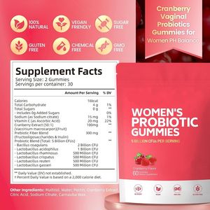 Gomitas Probióticas para Mujeres, Suplemento Flora + Vitamina C para el Apoyo Inmunológico, Gomitas Veganas, Fabricante OEM - Product Image 2