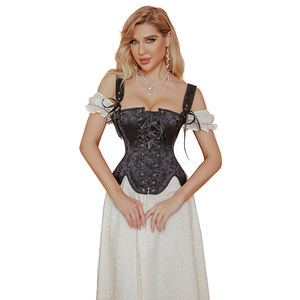 <span class=keywords><strong>Corset</strong></span> <span class=keywords><strong>Femme</strong></span> Bustier Rétro Tops Bandage Médiéval À Lacets Désossé Camisole Gilet - Product Image 4