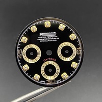 Nouveau Cadran de Montre Style Mod 3 avec Design à Trois Yeux, Index Sertis de Pierres, 29,5 mm, Non Lumineux, Compatible Mouvement VK63