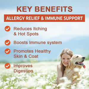 Vendita a caldo supporto Anti-prurito cane sollievo allergia Soft mastica cura della salute degli animali domestici e integratori per il sollievo della pelle - Product Image 3