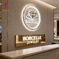 Boîte lumineuse publicitaire ronde avec logo personnalisé, LED intérieure et extérieure, enseigne circulaire en acrylique avec lettres LED, éclairage LED pour magasin ou commerce