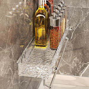 ชั้นวางติดผนังลายหินภูเขาแข็ง ที่เก็บของแบบไม่<span class=keywords><strong>ต้อง</strong></span><span class=keywords><strong>เจาะ</strong></span>ผนัง ปลอดสาร BPA ผลิตจากพลาสติก PET สำหรับ<span class=keywords><strong>ห้อง</strong></span>ครัว <span class=keywords><strong>ห้อง</strong></span>น้ำ เก็บเครื่องเทศ และอุปกรณ์อาบน้ำ - Product Image 2