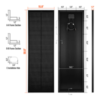 Garantie de production de 25 ans Panneau solaire mince de 100 watts Compact 12V Hors réseau Panneau solaire étroit pour fourgonnettes Overlanders Bateaux