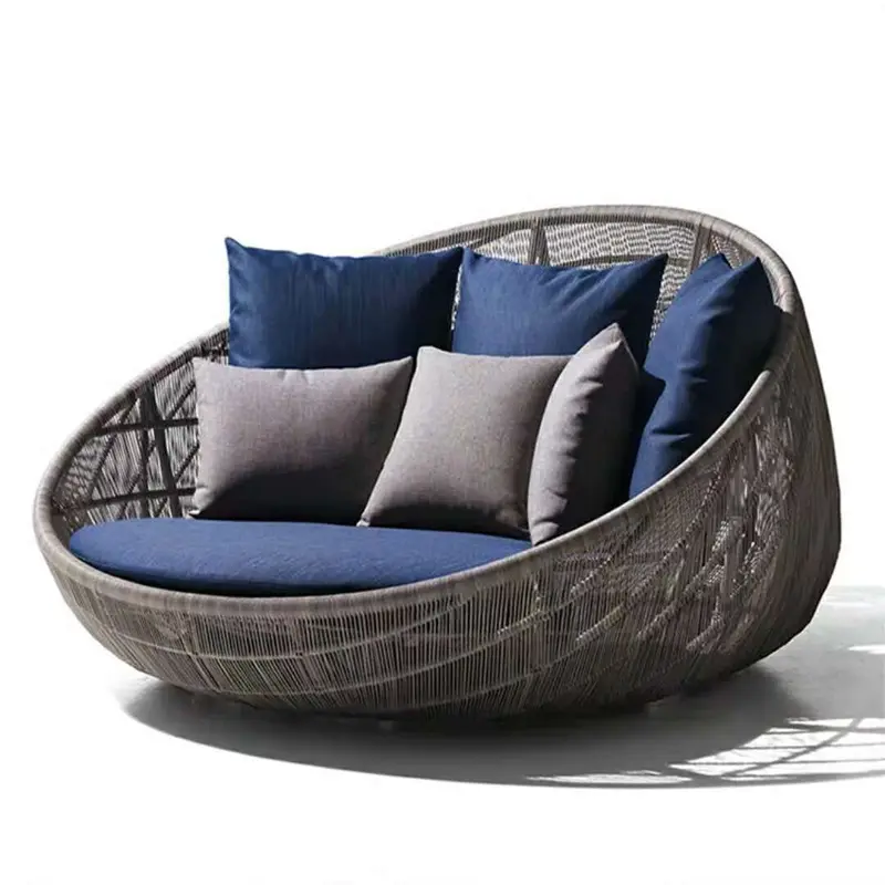 Comfortabele PE Rotan/Rieten Outdoor Patio Sofa Stoel Leisure Lounge Tuin Stoelen