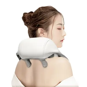 Hot Massages Six Wheel Neck Massager Beige Deep Tissue Shoulder Massager Of Neck Kneading 10Mins Timer