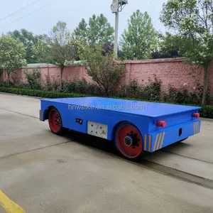 Battery Type 15 Tons Trackless Transfer Electric Flat Car Galvanized Steel Sheet Electric Carts