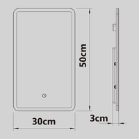 Nouveau Miroir LED de Salle de Bain Rectangulaire Moderne Sans Cadre NewThingLine 50x30cm IP44 Sans Cuivre Écologique HD Argenté