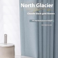Gorden Blackout Tebal Gaya Prancis 2024 Black Gold Grommet, Kamar Tidur Ruang Tamu Mewah Lipit Rajut 100% Poliester