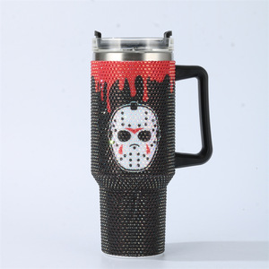 DD3478 venta al por mayor de alta calidad personalizable Halloween dibujos animados estudiante de acero inoxidable 40oz taza de coche de vacío de mano con pajita - Product Image 5