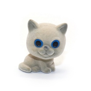 Plastic OEM PVC figure <span class=keywords><strong>for</strong></span> <span class=keywords><strong>the</strong></span> capsule toy cat flocking petty Mini toy Animal flocking - Product Image 1