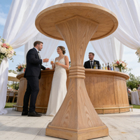 Meubles de mariage faits à la main écologiques 100% bois massif Table ronde de bar Table d'appoint pour événement
