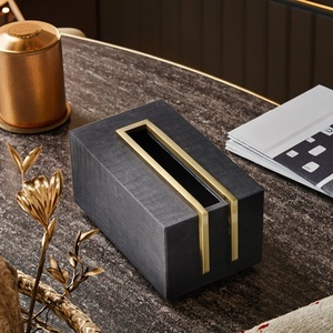 Nueva Llegada: Cubierta de Caja de Pañuelos de Cuero PU de Alta Gama, Moderna Caja de Almacenamiento de Papel para Escritorio, Set de Caja de Servilletas con Diseño Sofisticado para el Hogar y el Coche FRINS - Product Image 1
