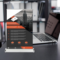 Support de bannière rétractable portable de bureau, mini, avec graphique personnalisé, pour table, accessoire promotionnel enroulable