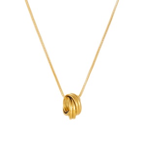Geometric Round Pendant Necklace Stainless Steel Gold Plated Clavicle Chain For Women Daily Wear Gift - Product Image 5