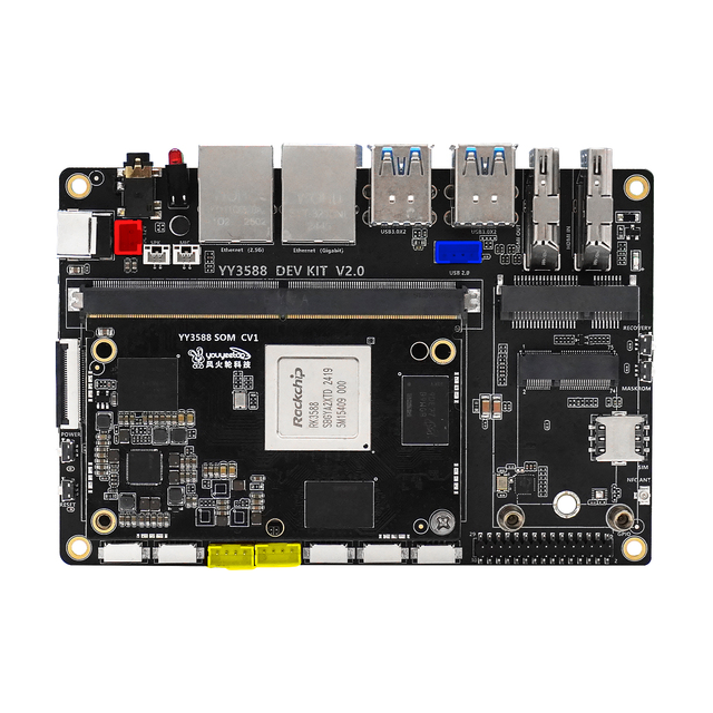 Youyeetoo YY3588 8-Core Development Board 6TOPs NPU Rockchip RK3588 SoC AI Dual Network Ports Ubuntu 22/Android 14/Debian 12 SBC
