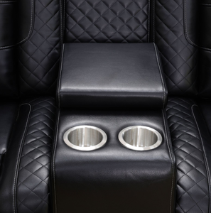 ชุดโซฟาหนังแท้ที่ทันสมัยพร้อมที่เก็บของสำหรับห้องนั่งเล่นสุดหรู - Product Image 5