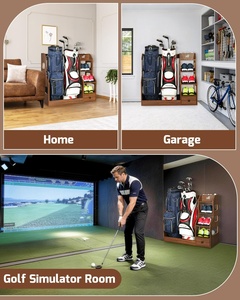 Soporte de Almacenamiento de Madera para Bolsas de Golf, Organizador de Golf con Estantes para Zapatos, Soporte para Pelotas y Palos de Golf - Product Image 5
