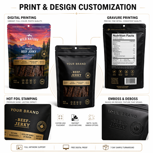 Sachet Doypack ODM OEM avec fenêtre, écologique, refermable, de qualité alimentaire, résistant à l'humidité pour bœuf séché - Product Image 6