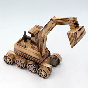 Grabado a mano Navidad Artesanía Regalos Niños Venta al por mayor Niños Juguete <span class=keywords><strong>de</strong></span> <span class=keywords><strong>madera</strong></span> Coche Excavadora Bulldozer Adornos- - Product Image 4