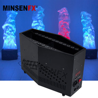 Machine à Effet Flamme Électrique Rouge 1,8 m avec Double Souffleur, Lumière LED pour Scène DJ, Disco, Fête, Toile de Fond à Flammes en Tissu
