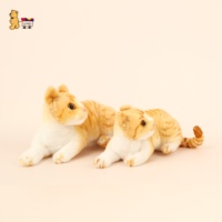 Jouets en peluche chat mignons et réalistes, tissu en flanelle confortable, rembourrage en nylon, rembourrage en coton PP, rembourrage en plastique, feutre pour chats simulés