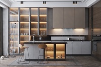 Meuble de cuisine design armoire de cuisine intégrée armoire de cuisine modulaire en bois îlot moderne usine armoire de cuisine en pvc personnalisée