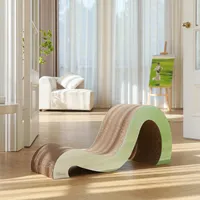 Lit pour chat en carton ondulé ergonomique de taille XL, grattoir pour chat en forme de S minimaliste du Vietnam
