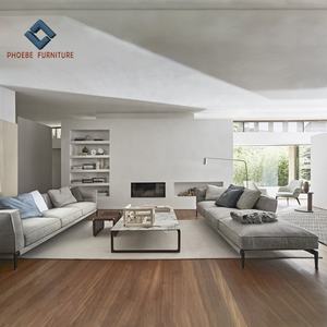 Sofá de lujo de 3 plazas para sala de estar, conjunto de muebles seccionales con diseño de reposabrazos y respaldo acampanados - Product Image 6
