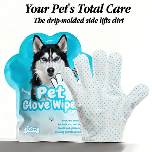 Lingettes pour animaux de compagnie, 6 pièces, pour le nettoyage et la désodorisation des chats et des chiens, avec motif à pois - Product Image 4